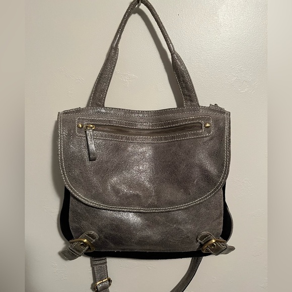 Sophia Visconti Purse Gray Suede And Patent Leather - Picture 13 of 15